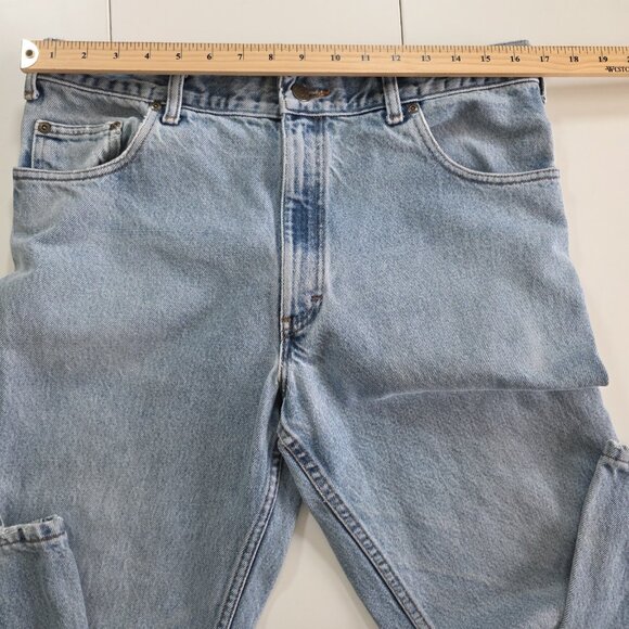 Blue Bay Jeans VTG Mens 34x34 (33) Blue Straight Leg Cotton Western Distressed - Picture 4 of 16